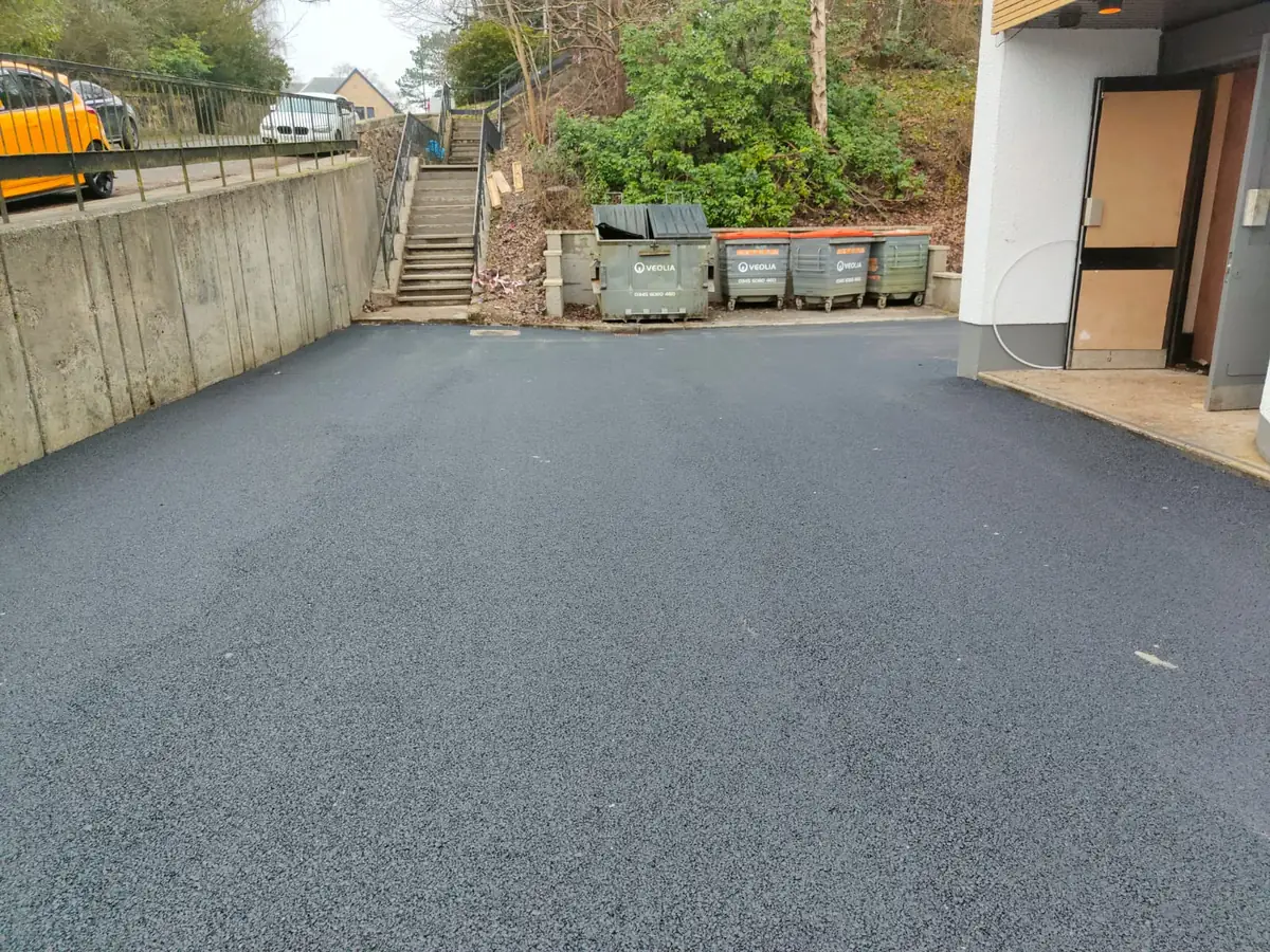 Commercial car park tarmac surfacing and white line marking in Scotland